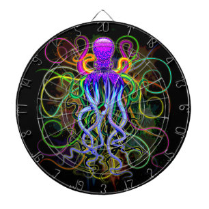 Oktopus Psychedelische Lumineszenz Dartscheibe