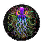 Oktopus Psychedelische Lumineszenz Dartscheibe (vorne)