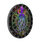 Oktopus Psychedelische Lumineszenz Dartscheibe (Vorderseite Links)