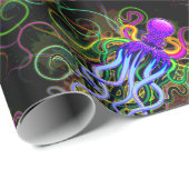 Oktopus Psychedelische Lumineszenz Geschenkpapier (Rolleneckpunkt)