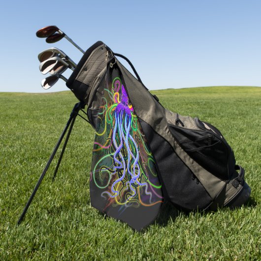 Oktopus Psychedelische Lumineszenz Golfhandtuch (Gras)