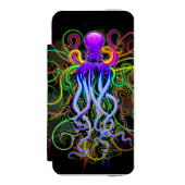 Oktopus Psychedelische Lumineszenz Incipio iPhone Geldbeutel-Hülle (Folio Vorderseite)