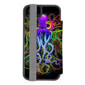 Oktopus Psychedelische Lumineszenz Incipio iPhone Geldbeutel-Hülle (Folio Rückseite)
