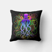 Oktopus Psychedelische Lumineszenz Kissen (Rückseite)