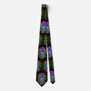 Oktopus Psychedelische Lumineszenz Krawatte