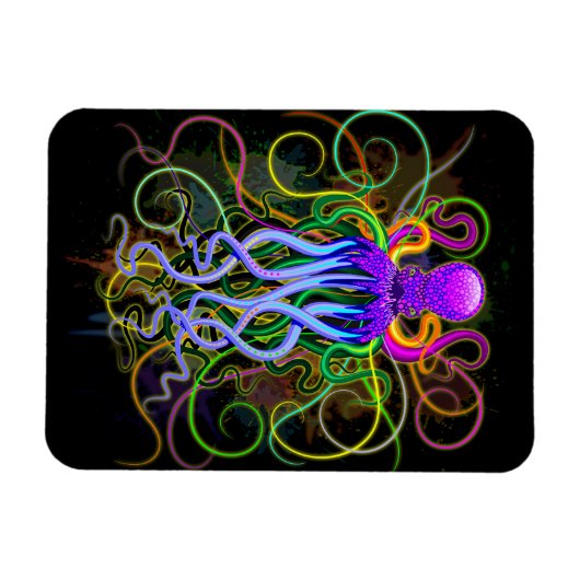 Oktopus Psychedelische Lumineszenz Magnet (Horizontal)