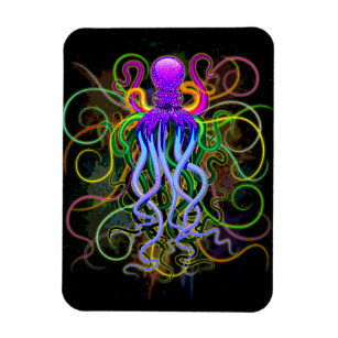 Oktopus Psychedelische Lumineszenz Magnet