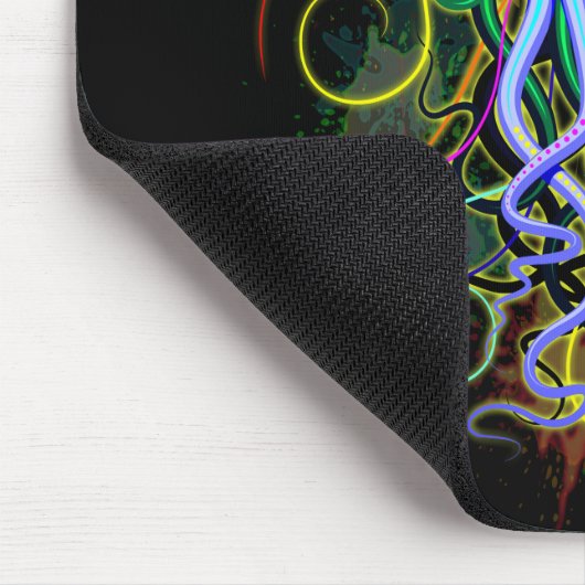 Oktopus Psychedelische Lumineszenz Mousepad (Ecke)