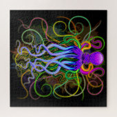 Oktopus Psychedelische Lumineszenz Puzzle (Horizontal)