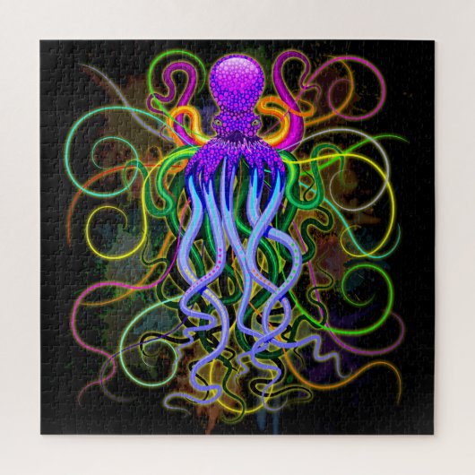Oktopus Psychedelische Lumineszenz Puzzle (Vertikal)