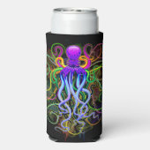 Oktopus Psychedelische Lumineszenz Selters Dosenkühler (Seltzer Rückseite)