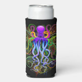 Oktopus Psychedelische Lumineszenz Selters Dosenkühler (Seltzer Vorderseite)