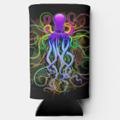 Oktopus Psychedelische Lumineszenz Selters Dosenkühler (Rückseite)