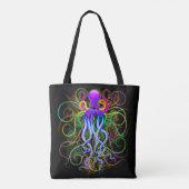 Oktopus Psychedelische Lumineszenz Tasche (Rückseite)
