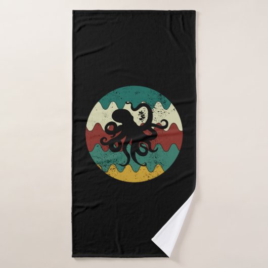 Oktopus Retro Badehandtuch (Badehandtuch)