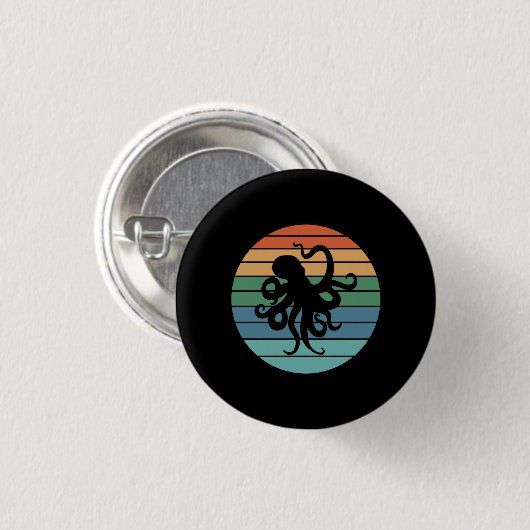 Oktopus Retro Button (Vorne & Hinten)