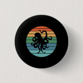 Oktopus Retro Button (Vorderseite)