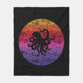 Oktopus Retro Fleecedecke (Vorderseite)