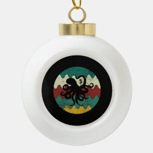 Oktopus Retro Keramik Kugel-Ornament