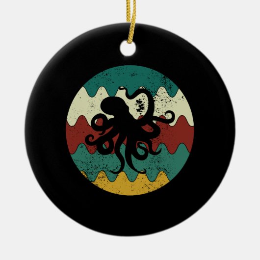 Oktopus Retro Keramik Ornament (Vorne)