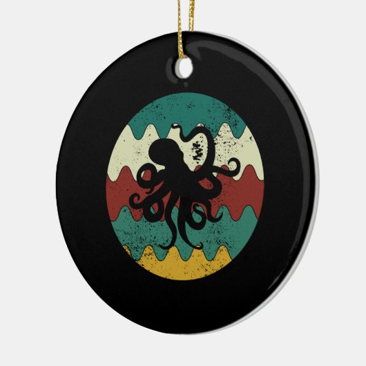 Oktopus Retro Keramik Ornament (Links)