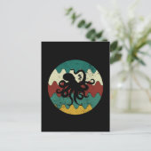 Oktopus Retro Postkarte (Stehend Vorderseite)