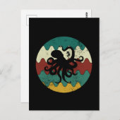 Oktopus Retro Postkarte (Vorne/Hinten)