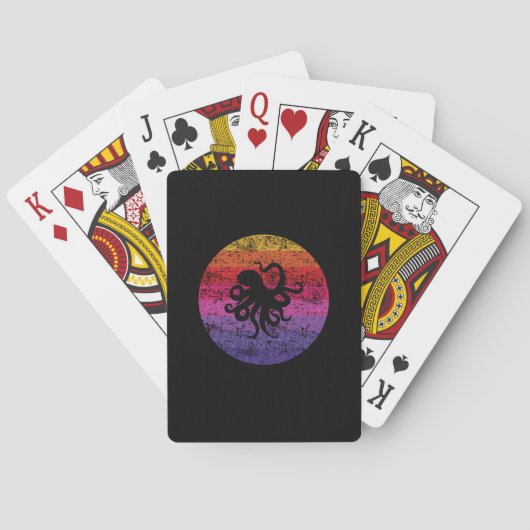 Oktopus Retro Spielkarten (Rückseite)