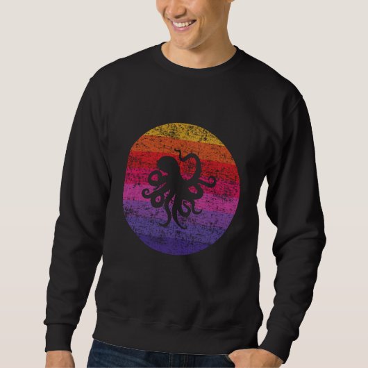 Oktopus Retro Sweatshirt (Vorderseite)