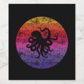 Oktopus Retro Weinetikett (Einzelnes Label)