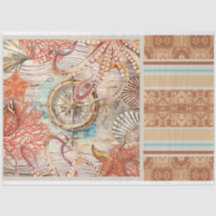 Oktopus, rosa Muscheln der Koralle, Kompass-Dekodi