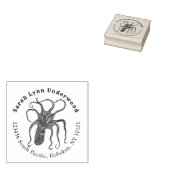 Oktopus-Rücksendeadresse-Briefmarke Gummistempel (Stempel)