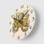 Oktopus Runde Wanduhr (Winkel)