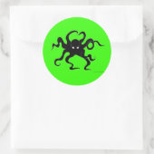 Oktopus Runder Aufkleber (Tasche)