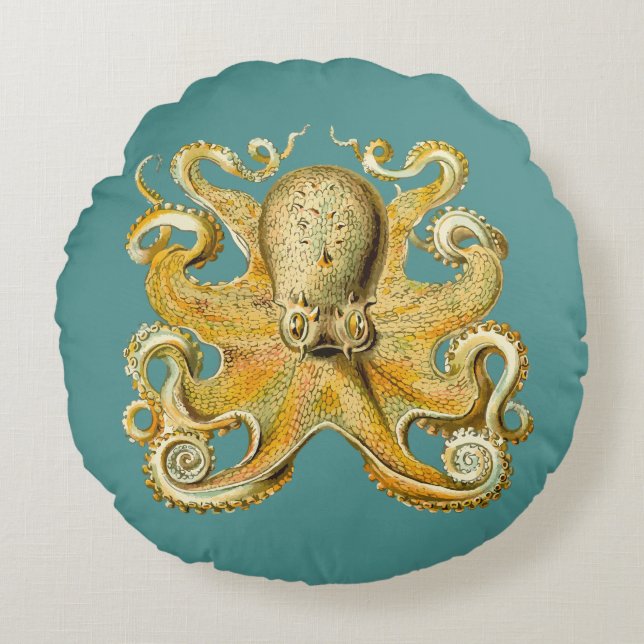 Oktopus runder Kissen (Vorderseite)