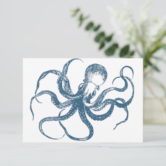 Oktopus-Save the Date-Karte Einladung (Stehend Vorderseite)