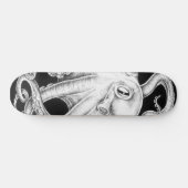Oktopus Schwarz-Weiß-Tinte Skateboard (Horizontal)