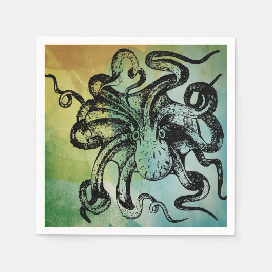 Oktopus Serviette (Vorderseite)