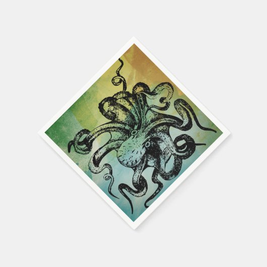 Oktopus Serviette (Ecke)