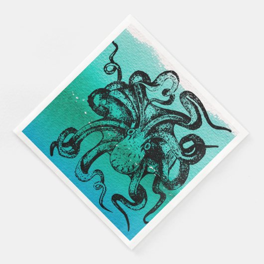 Oktopus Serviette (Ecke)