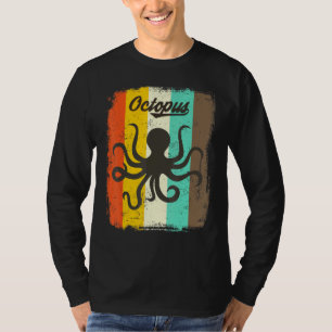 Oktopus-Shirt Retro 70er Vintage Meerestier Liebha T-Shirt