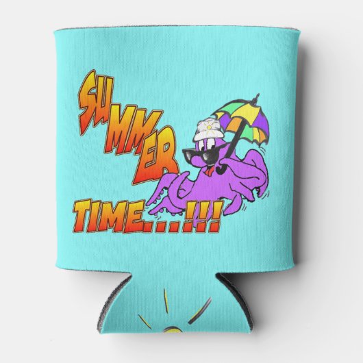 Oktopus Sommerzeit kann kühler werden Dosenkühler (Vorderseite)