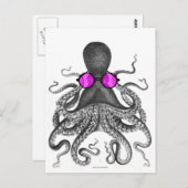 Oktopus Sonnenbrille Neugier Postkarte (Vorne/Hinten)