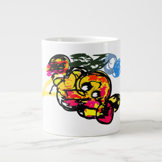 Oktopus Spaß Jumbo-Tasse (Vorderseite)