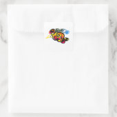 Oktopus Spaß Quadratischer Aufkleber (Tasche)