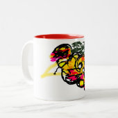 Oktopus Spaß Zweifarbige Tasse (Vorderseite Links)