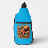 Oktopus spielt Trommeln im Ozean Crossbody Bag (Vorderseite)
