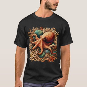 Oktopus spielt Trommeln im Ozean T-Shirt