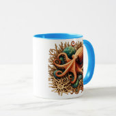 Oktopus spielt Trommeln im Ozean Tasse (VorderseiteRechts)