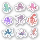 Oktopus Stickers Aufkleber (Vorderseite)